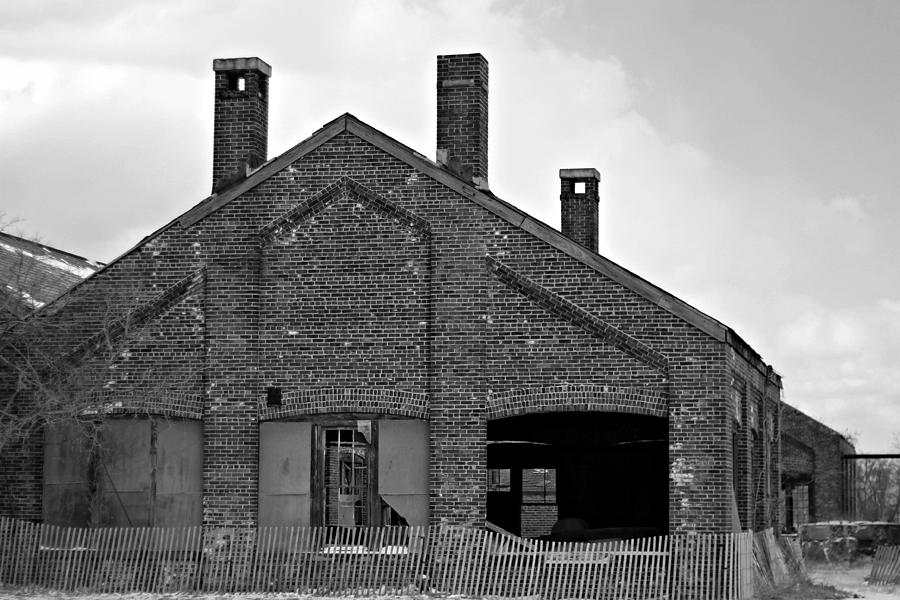 Abandoned Brick Building at Sandy Hook Black and White Photograph by ...