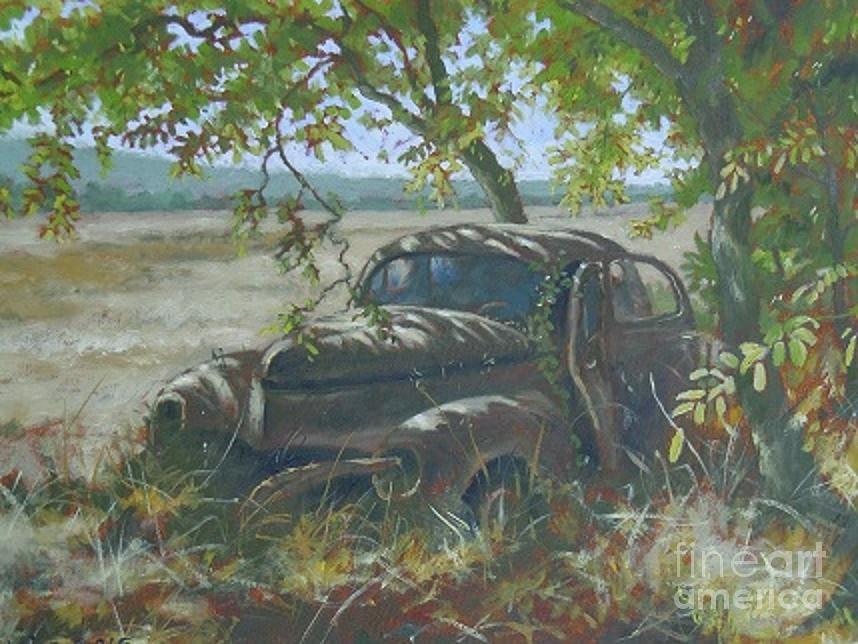 Abandoned car Painting by Uwins Francis - Fine Art America