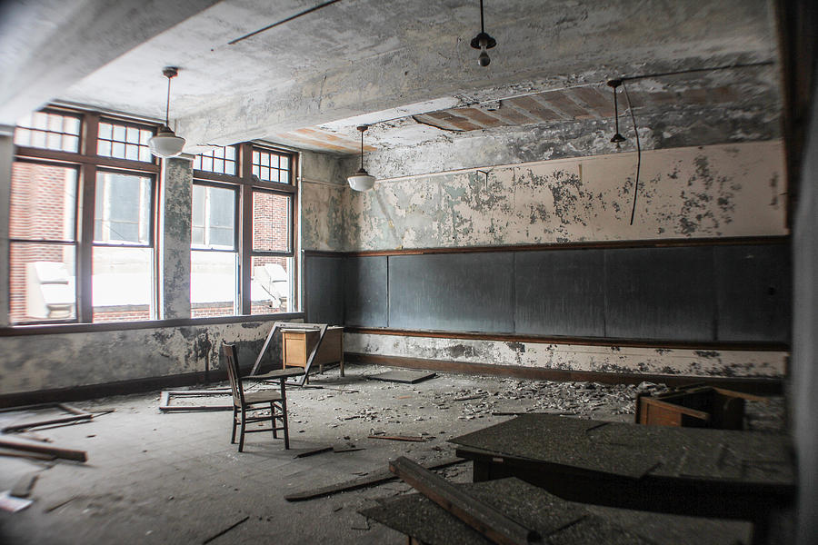 Abandoned Detroit Classroom Photograph by John McGraw