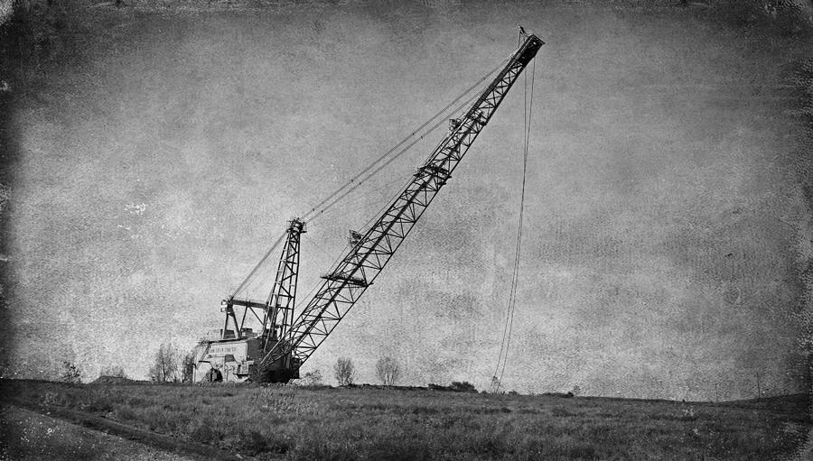 Black And White Photograph - Abandoned Dragline by Sandy Keeton