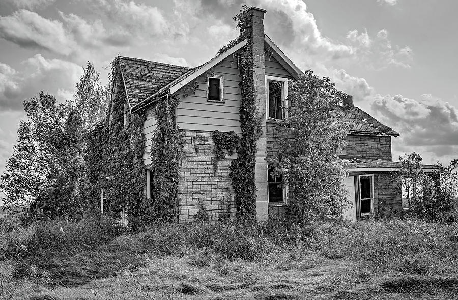 Abandoned Dreams - Autumn 3 bw Photograph by Steve Harrington