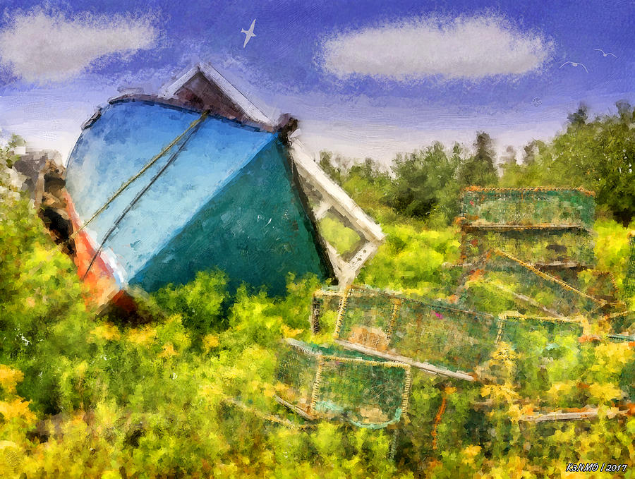 Abandoned Fishing Boat in Feltzen South Digital Art by Ken Morris