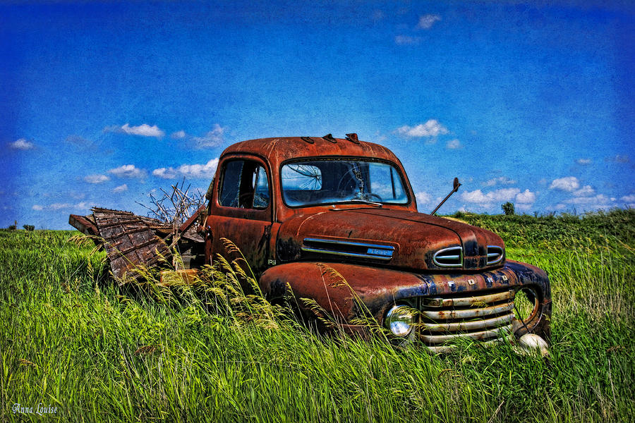 Abandoned Ford Truck In The Prairie Photograph by Anna Louise