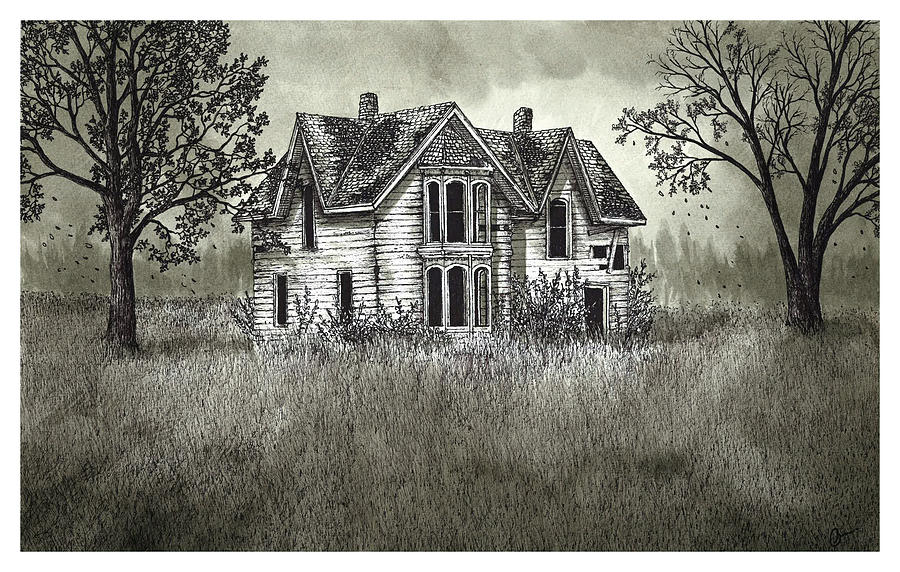 Abandoned Guyitt House Drawing by Jonathan Baldock