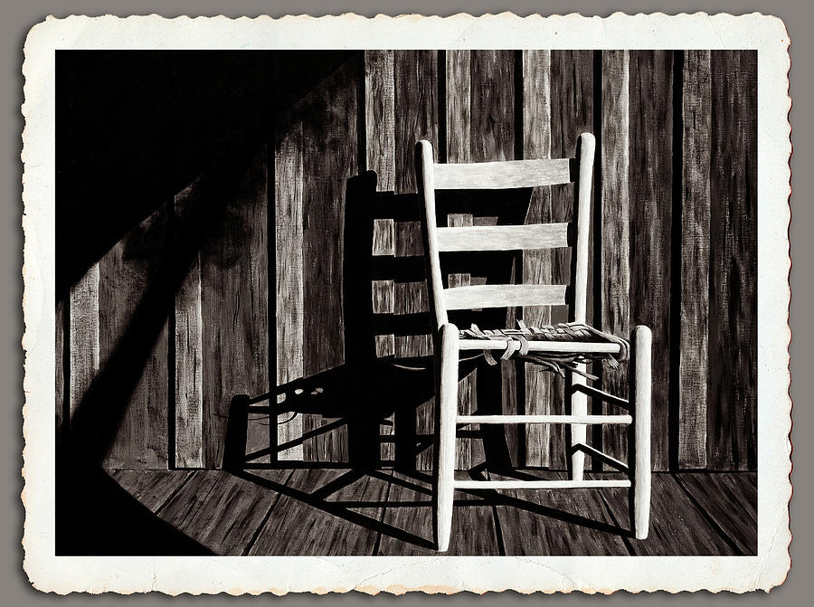 Abandoned hand made chair on a Ozark timber cutters porch1969 Photograph by Garry McMichael