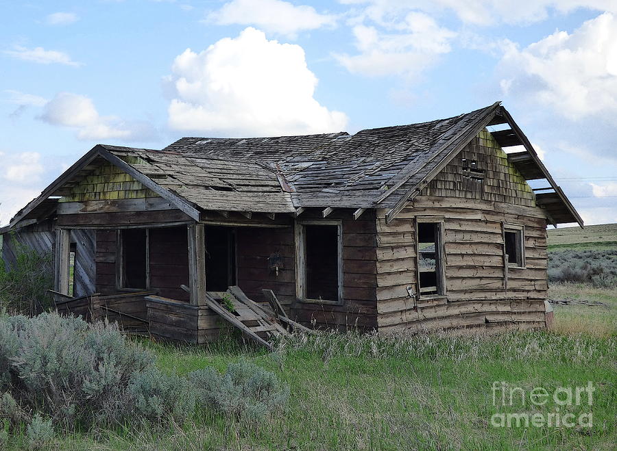 Ghost Town Photograph - Abandoned House at Bluestem by Charles Robinson
