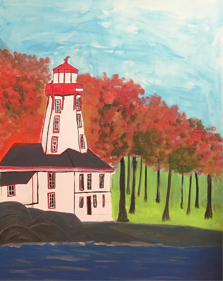 Abandoned Lighthouse Painting by Paula Brown