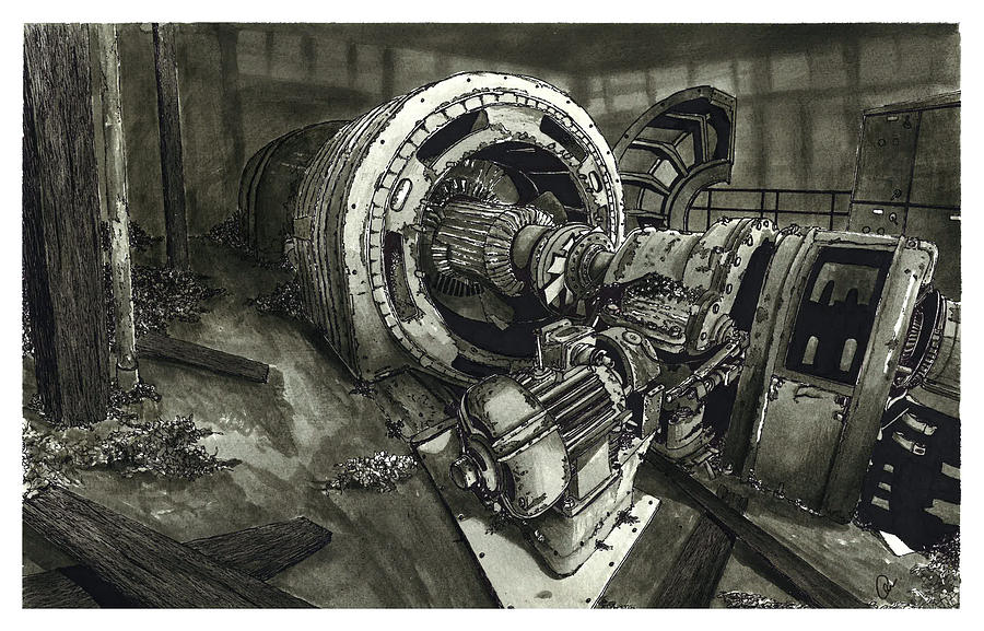 Abandoned Machinery Drawing by Jonathan Baldock