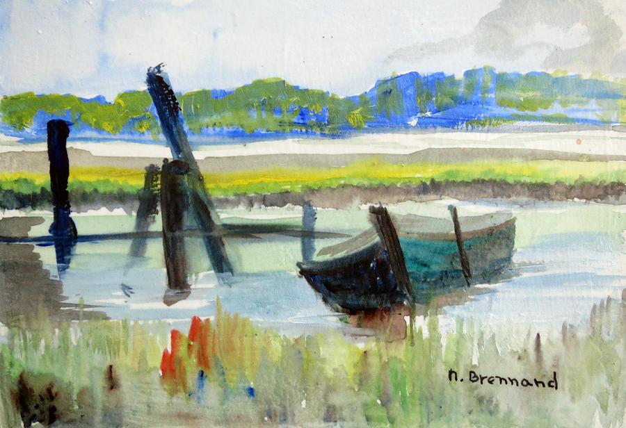 Marsh Painting - Abandoned by Nancy Brennand