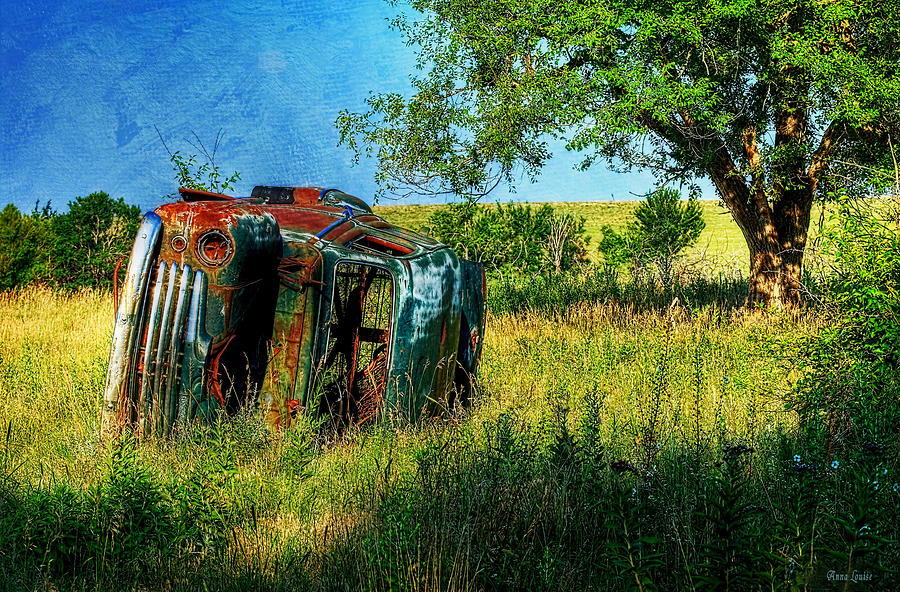 Abandoned Old Car in Prairie Photograph by Anna Louise
