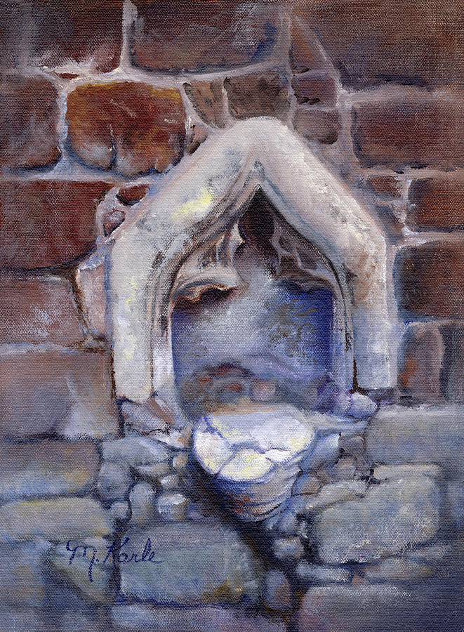 Abandoned Pedestal Painting by Marsha Karle