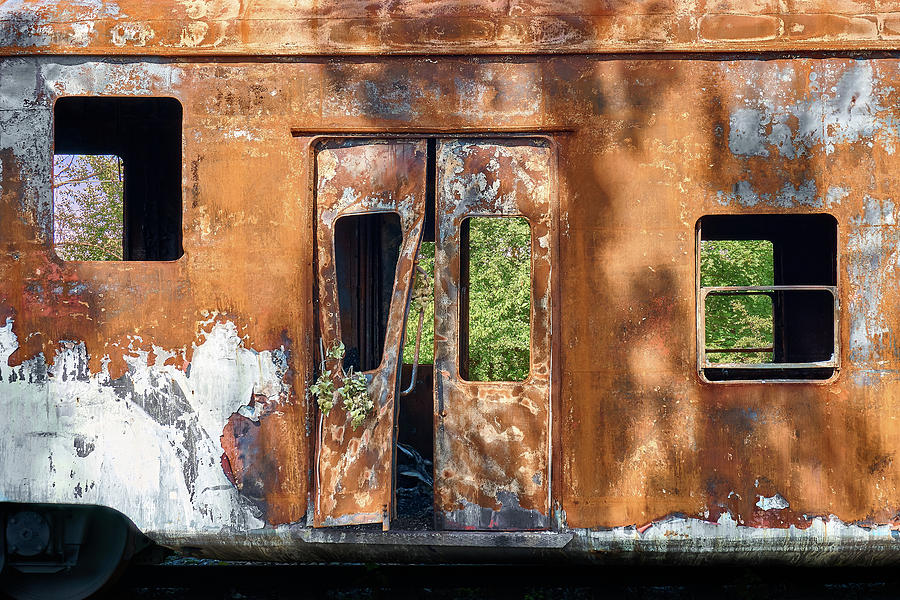 Abandoned rail car 3 Photograph by Jim Hughes