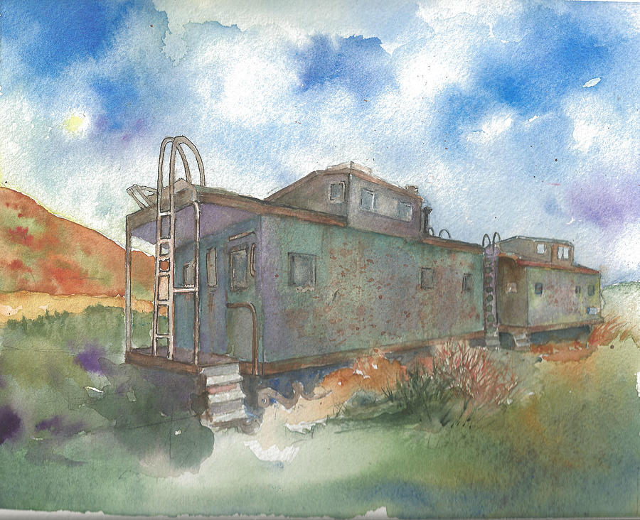Abandoned Rail Cars Painting by Maureen Moore