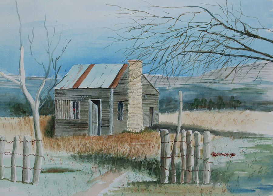Landscape Painting - Abandoned Ranch House by E M Sutherland