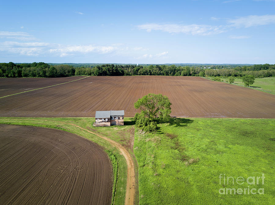 Abandoned Revolutionary War House Aerial Photograph by Michael Ver Sprill