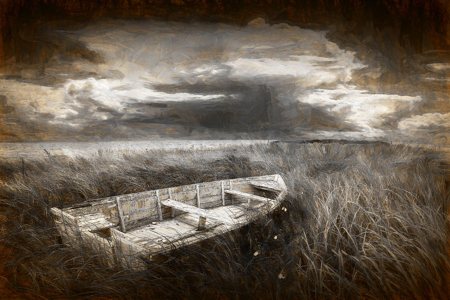 Abandoned Row Boat on a Grassy Shore Photograph by Randall Nyhof