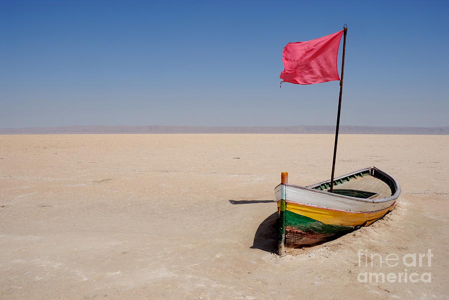 Abandoned rowboat in dry salt lake Photograph by Sami Sarkis - Fine Art  America