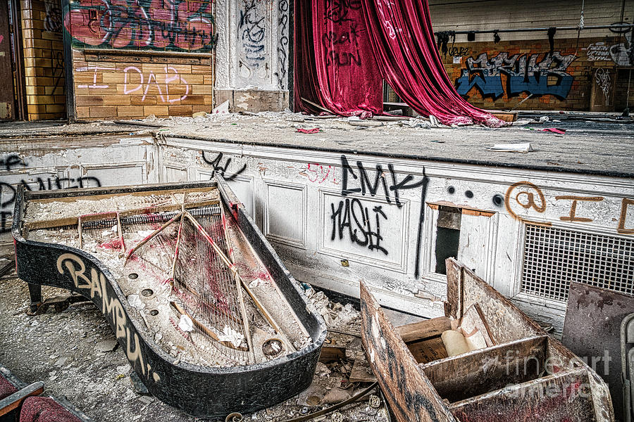 Abandoned school auditorium Photograph by Izet Kapetanovic