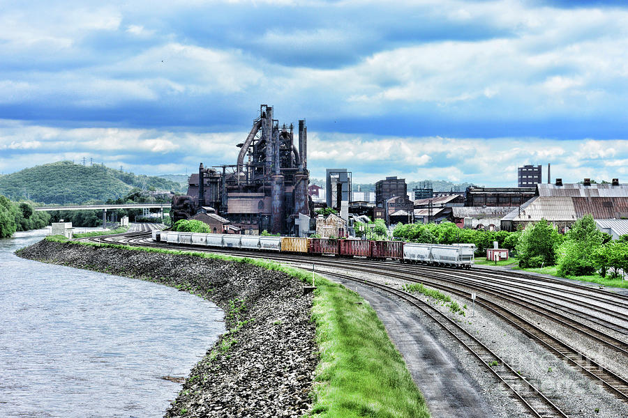Abandoned Steel Mill and Trains Photograph by Paul Ward