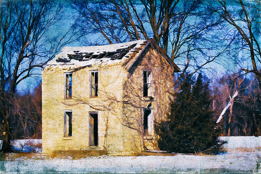 Abandoned Stone House In Snow 2 Photograph by Anna Louise