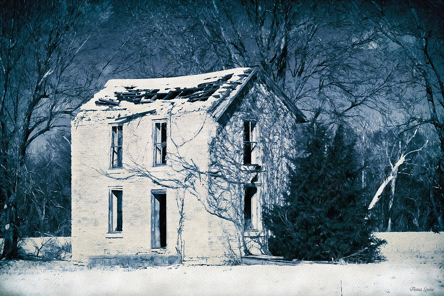 Abandoned Stone House In Snow Photograph by Anna Louise