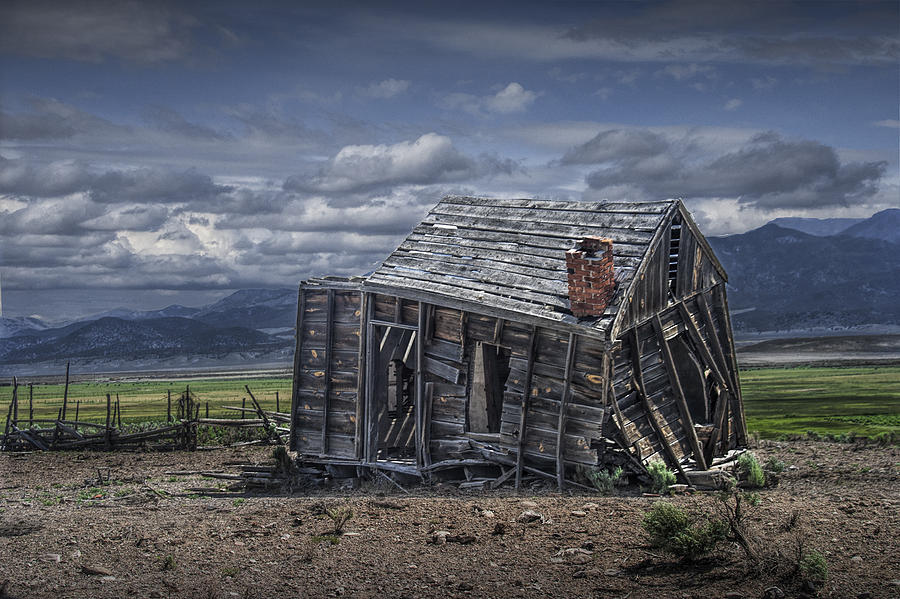 Abandoned Wood Frontier Cabin in Utah Photograph by Randall Nyhof