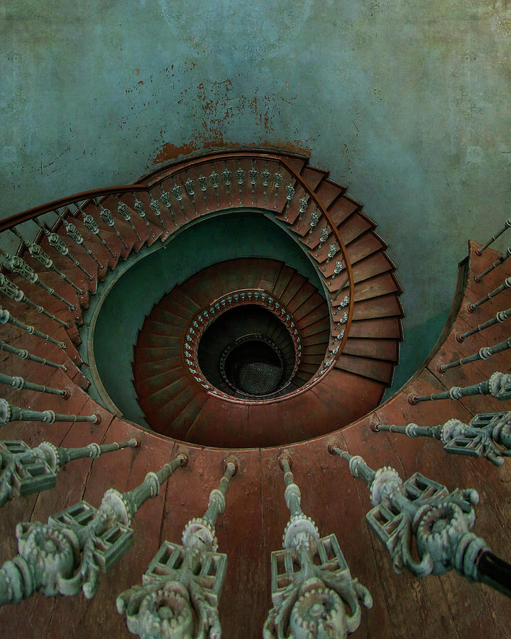 Abandoned wooden spiral staircase Photograph by Jaroslaw Blaminsky