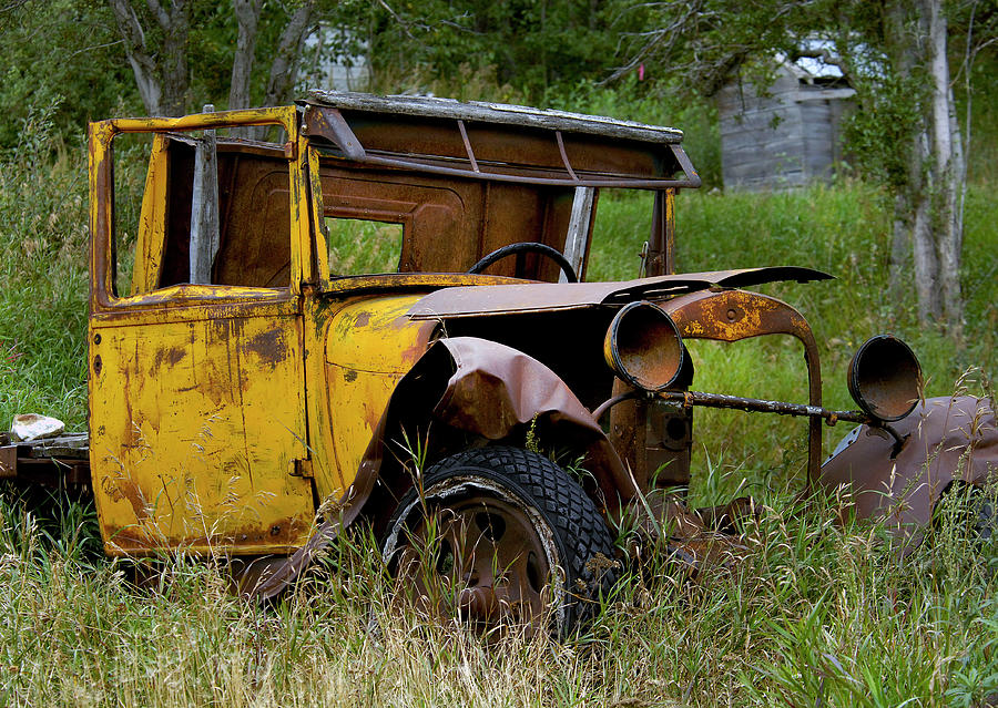 Abandoned Yellow Car Photograph by Michelle Halsey - Fine Art America