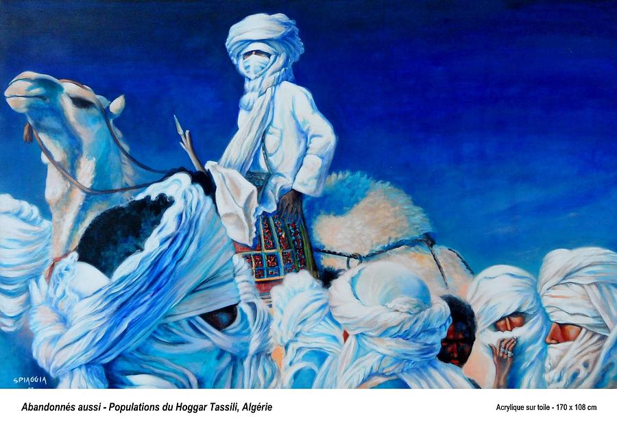 Camel Painting - Abandonnes aussi - Populations du Hoggar Tassili, Algerie by Josette SPIAGGIA