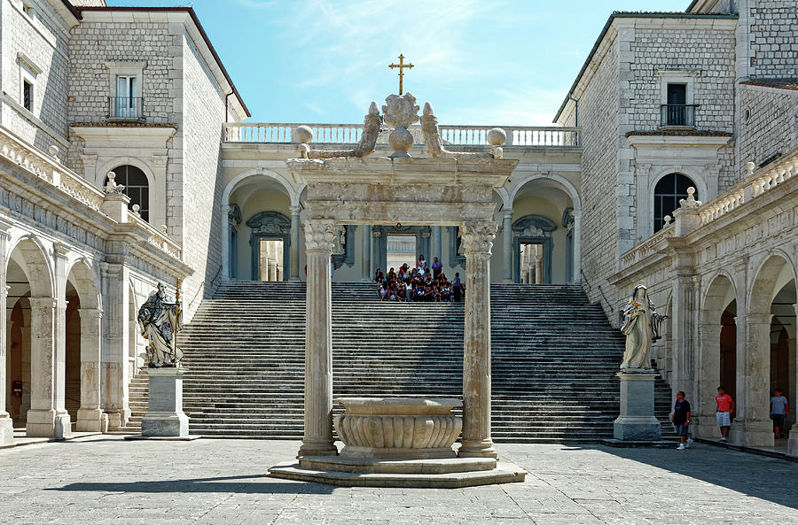 Abbey of Montecassino Courtyard Photograph by Sally Weigand
