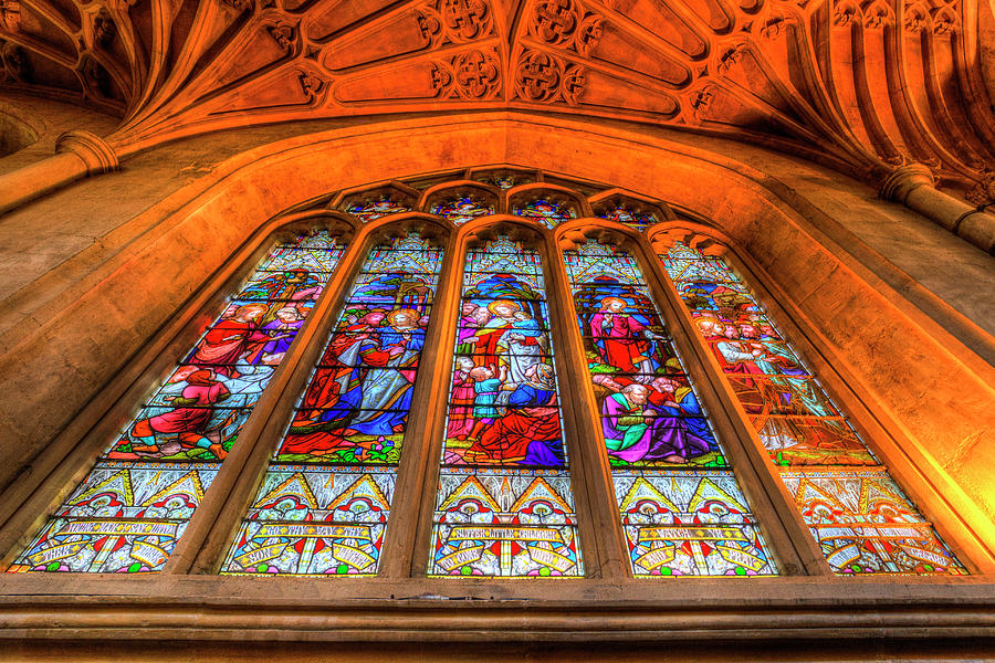 Stained Glass Photograph - Abbey Stained Glass Window by David Pyatt