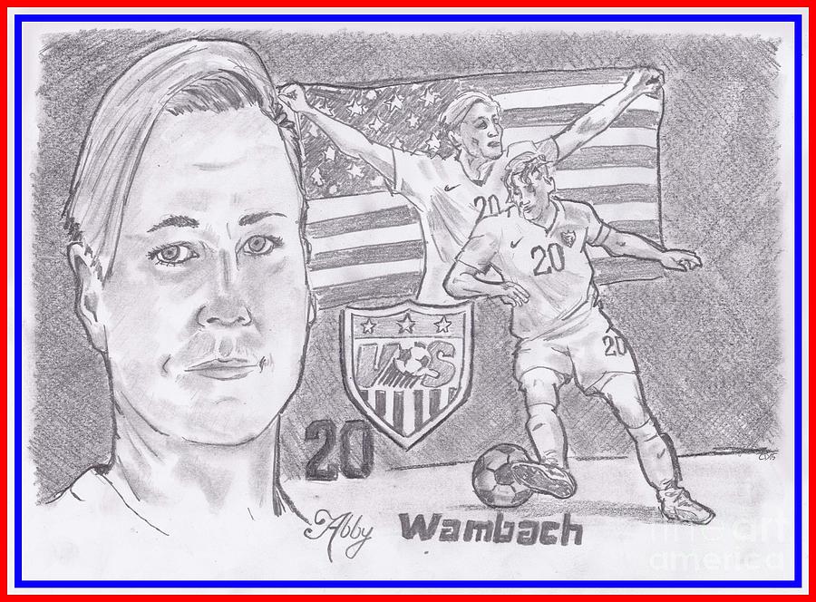 Abby Wambach Drawing by Chris DelVecchio