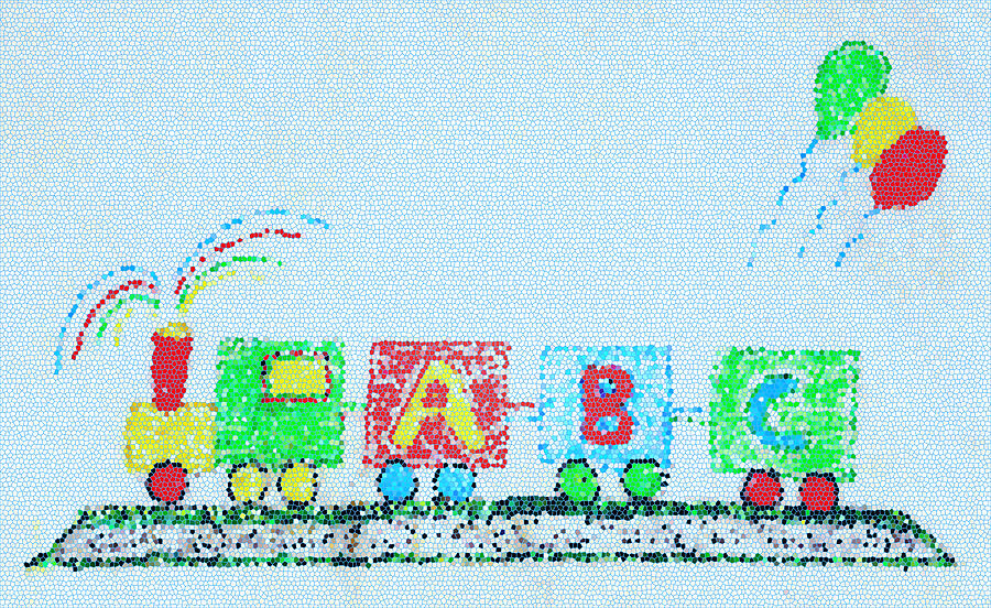 Primary Colors Digital Art - ABC Train by Farah Faizal
