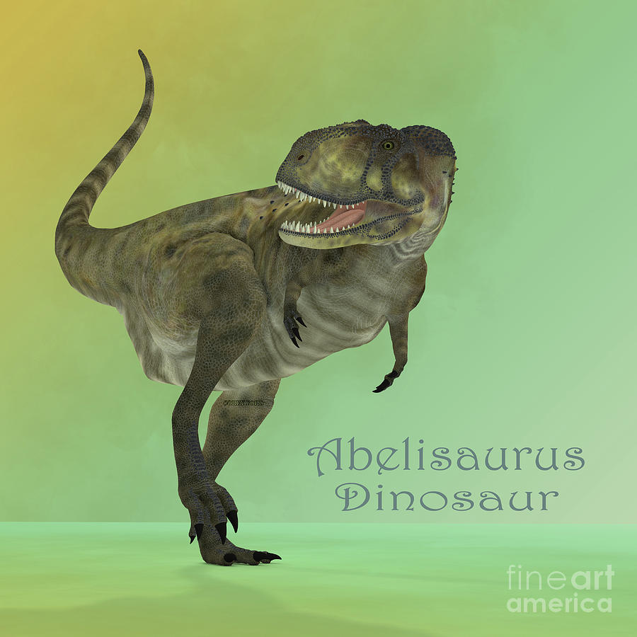 Abelisaurus Predator Mirror Painting by Corey Ford