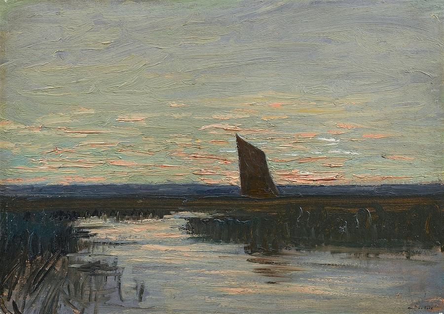 Boat Painting - Abendstimmung by Hans am Ende