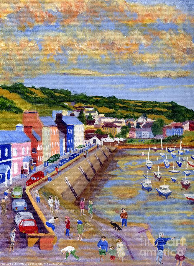 Aberaeron Harbour Master View Painting by Edward McNaught-Davis