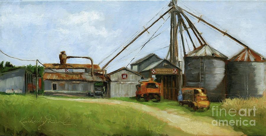 Abernathy Feed Mill Painting by Kimberly Daniel