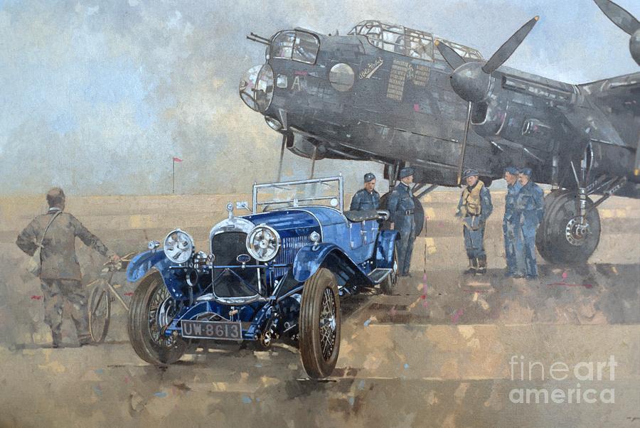 Able Mable and the Blue Lagonda  Painting by Peter Miller