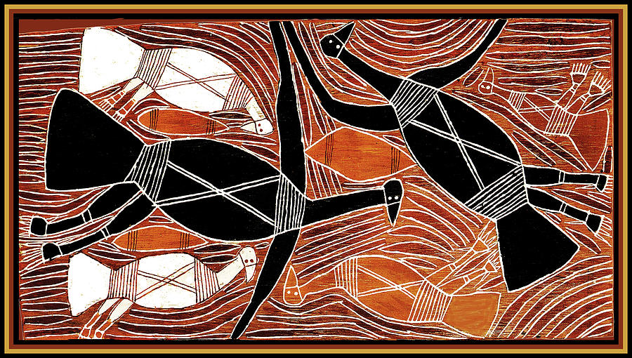 Aboriginal Birds Digital Art by Vagabond Folk Art - Virginia Vivier