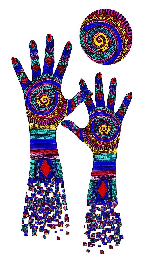 Aboriginal Hands Blue Transparent Background Digital Art by Barbara St Jean