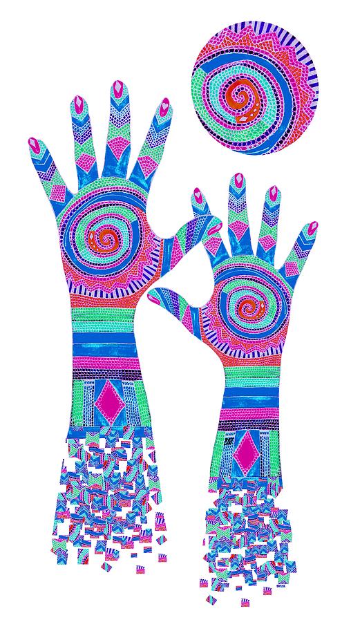 Aboriginal Hands Pastel Transparent Background Digital Art by Barbara St Jean