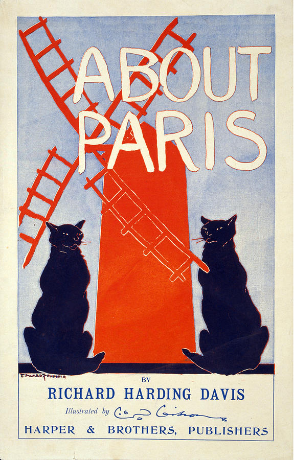 About Paris - Richard Harding Davis - Vintage Book Advertising Poster Mixed Media by Studio Grafiikka