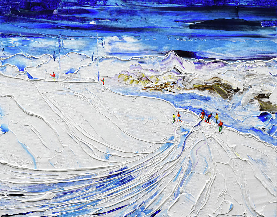 Above Arare Snowpark Painting by Pete Caswell