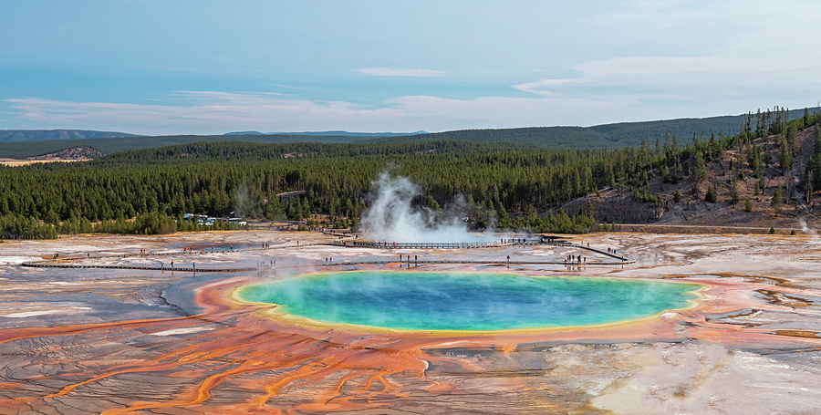 Above Grand Prismatic Spring Photograph by Loree Johnson