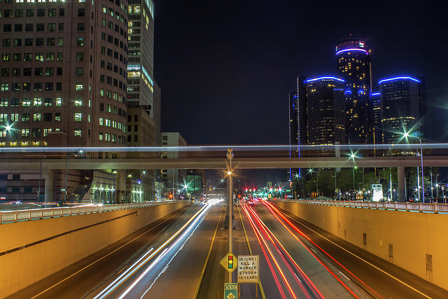 Above Jefferson Avenue at night. Photograph by Jay Smith