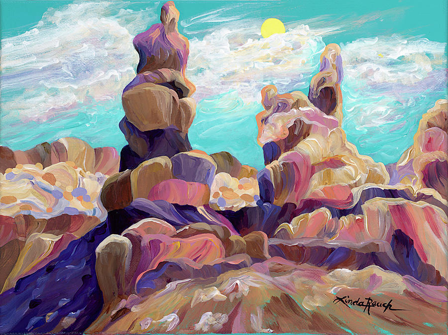 Above the Chimney Tops Painting by Linda Rauch