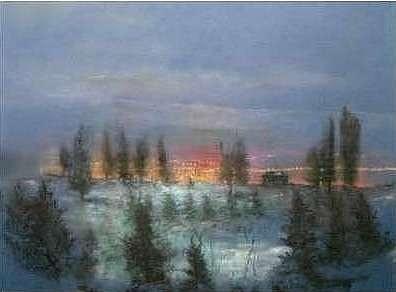 Pine Trees Painting - Above the City by Brian Higgins Pine Trees Painting - Above the City by Brian Higgins
