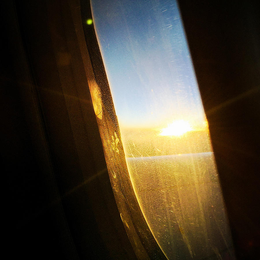 Plane Photograph - Above the clouds 05 - Sun in the window by Matthias Hauser Plane Photograph - Above the clouds 05 - Sun in the window by Matthias Hauser