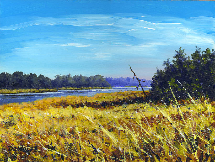 Above the Dam Sketch Painting by Richard De Wolfe