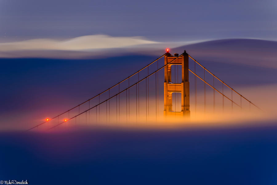 Golden Gate Bridge Photograph - Above the Fog by Mike Ronnebeck